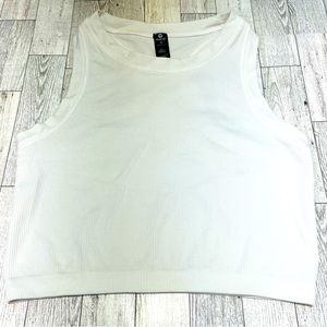 Velocity White Crop Top